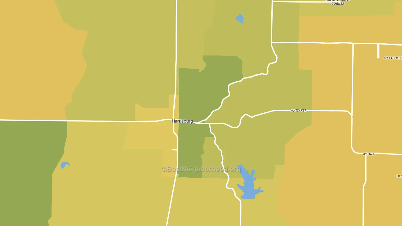 Harrisburg, AR block-group voter-turnout map