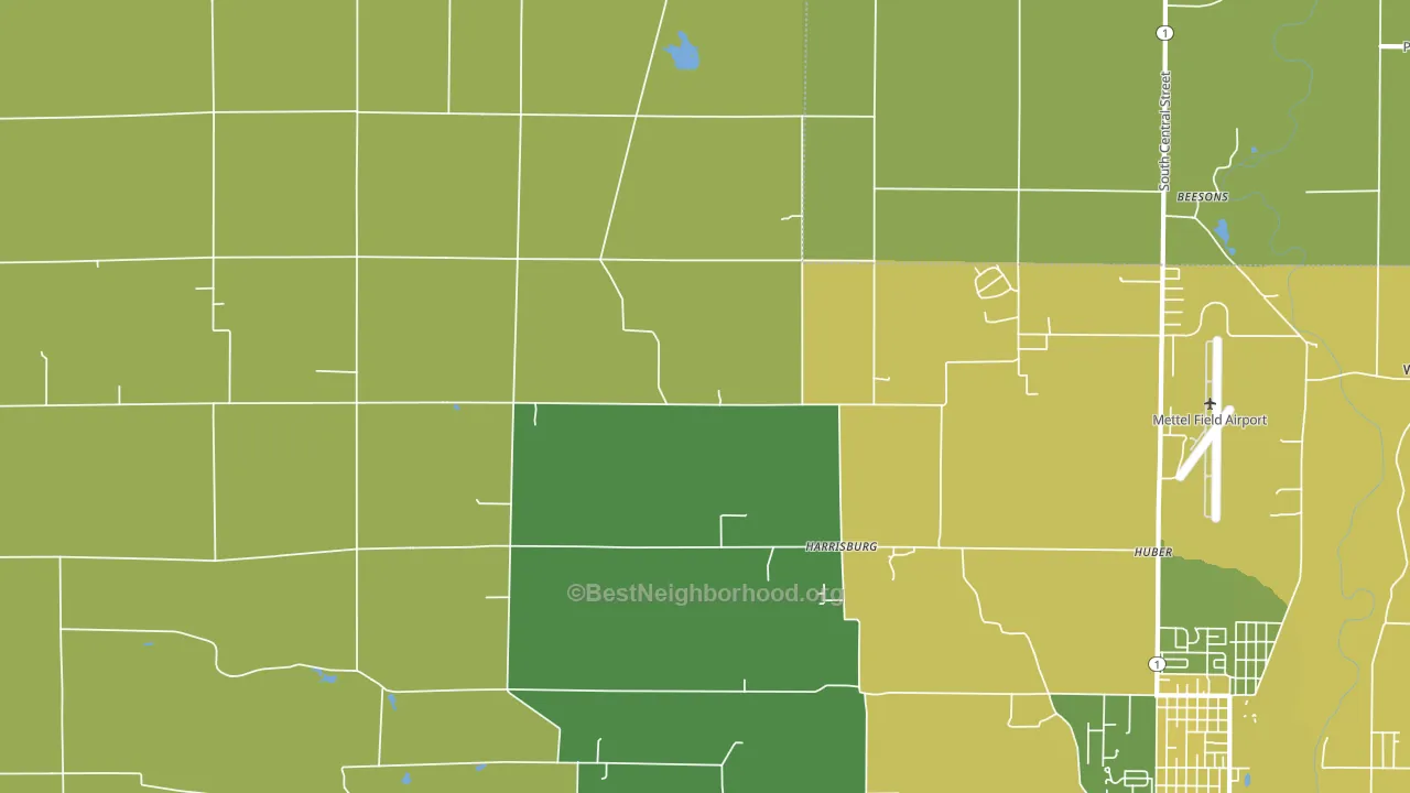 Harrisburg, IN block-group voter-turnout map