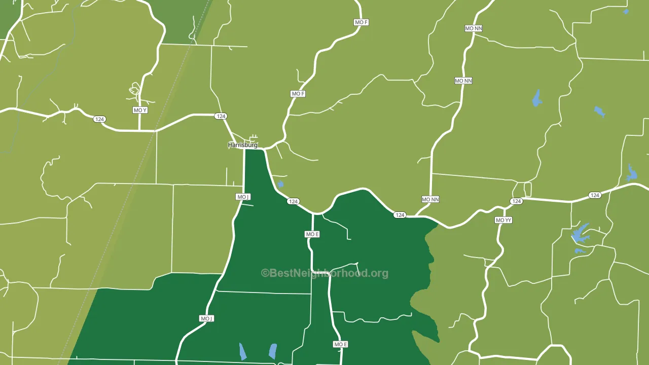 Harrisburg, MO block-group voter-turnout map