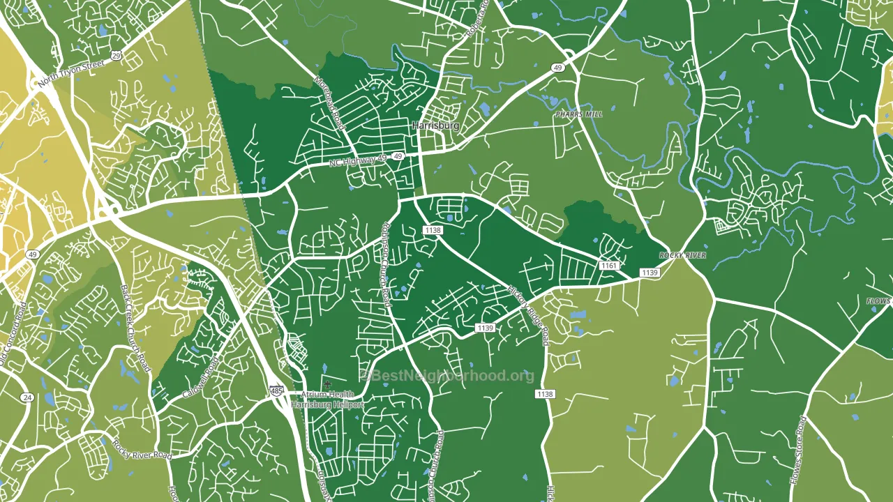 Harrisburg, NC block-group voter-turnout map