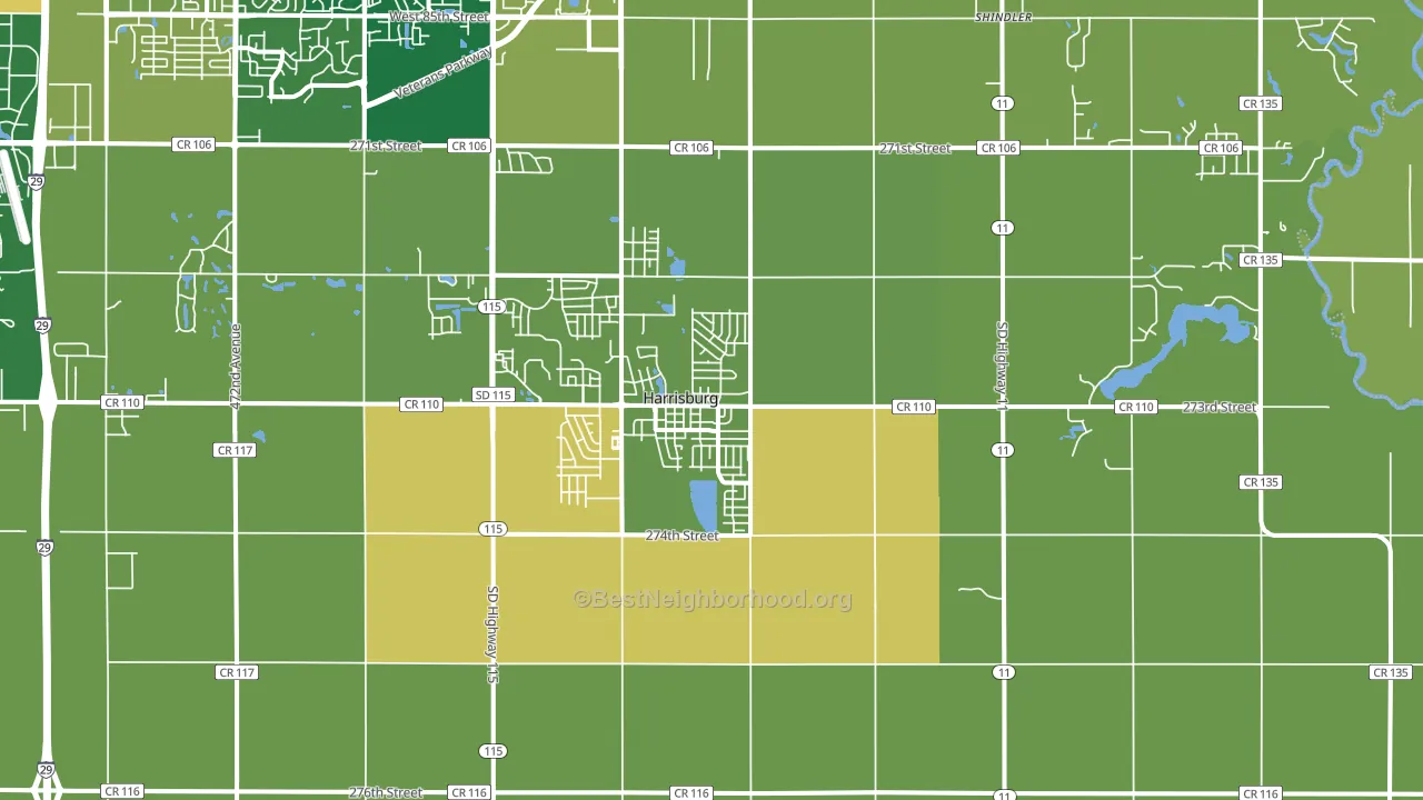 Harrisburg, SD block-group voter-turnout map