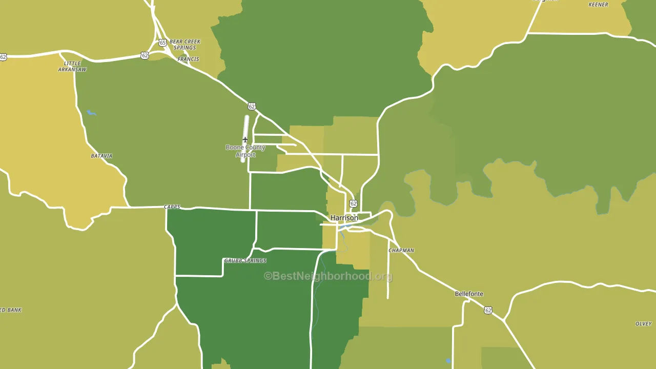 Harrison, AR block-group voter-turnout map