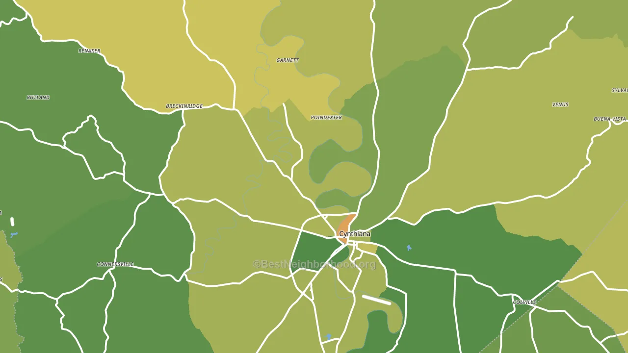 Harrison County, KY block-group voter-turnout map