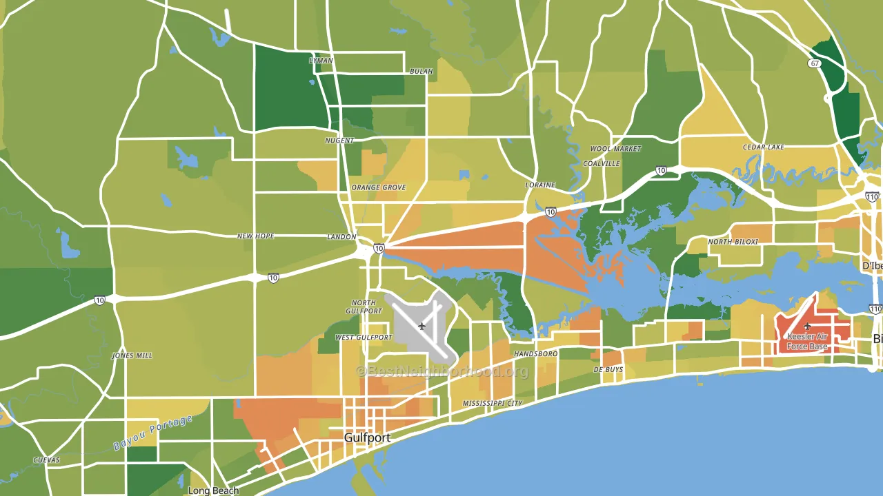 Harrison County, MS block-group voter-turnout map