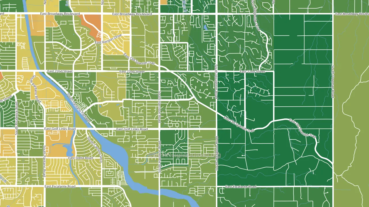 Harrison East-South, Tucson, AZ block-group voter-turnout map