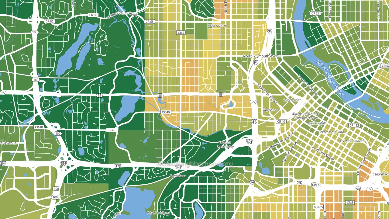 Harrison, Minneapolis, MN block-group voter-turnout map