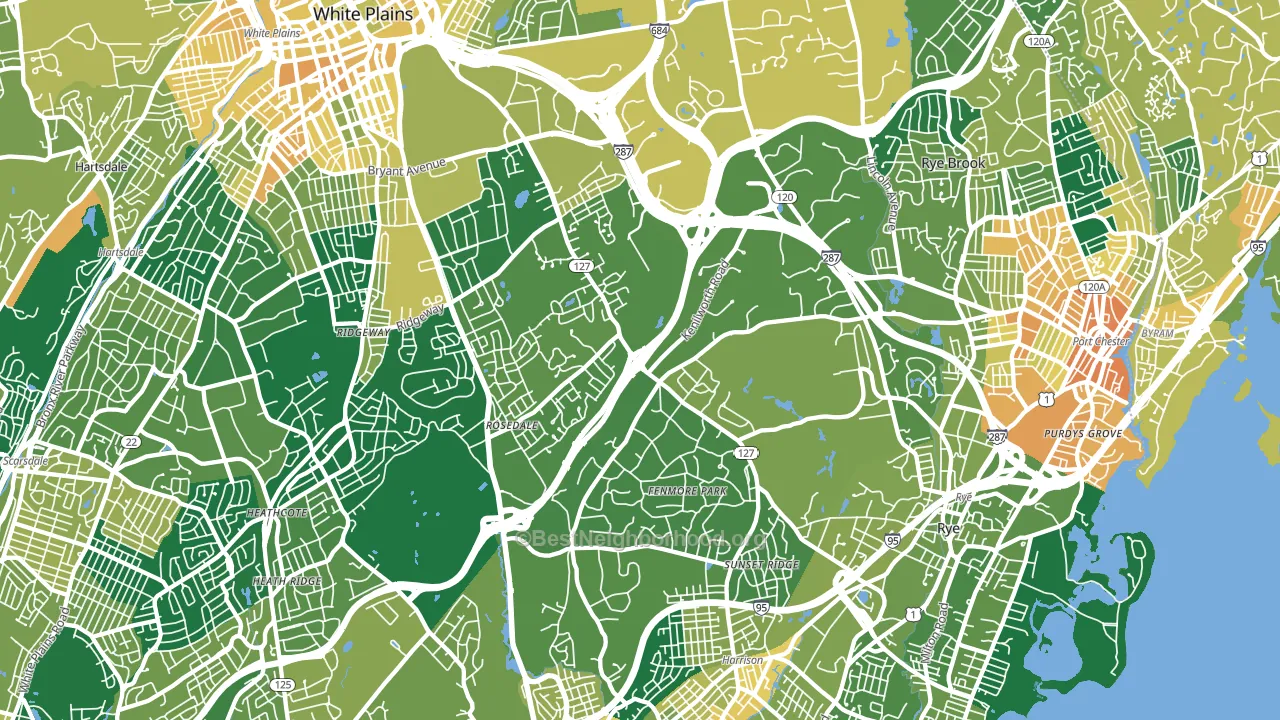 Harrison, NY block-group voter-turnout map