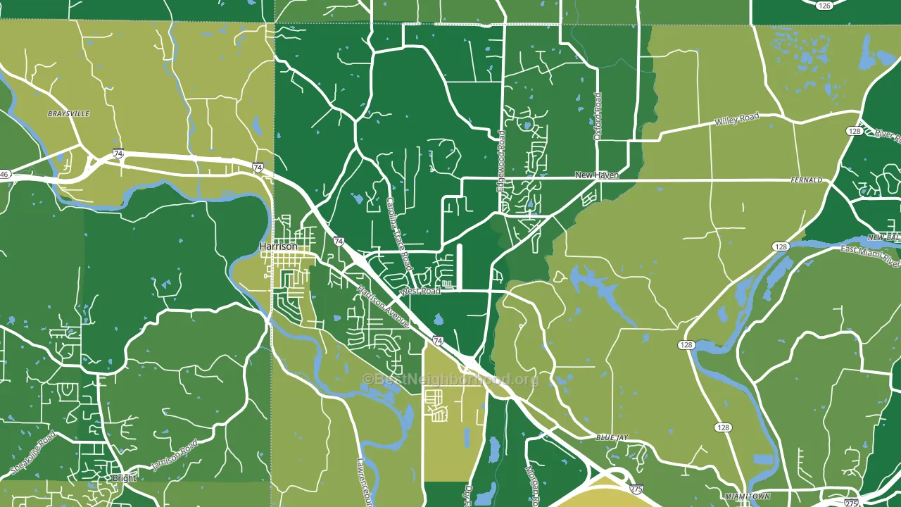 Harrison, OH block-group voter-turnout map