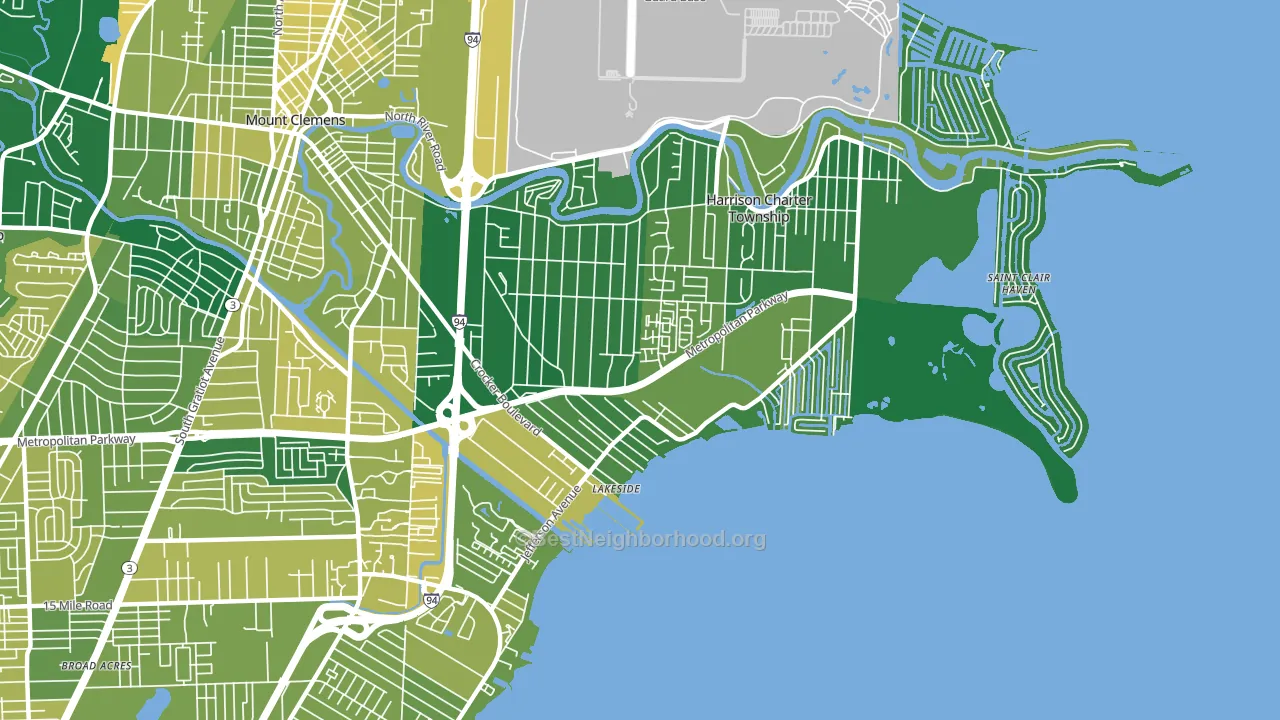 Harrison Township, MI block-group voter-turnout map