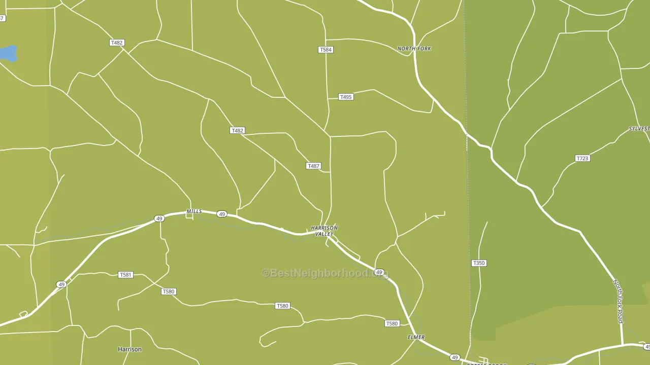 Harrison Valley, PA block-group voter-turnout map