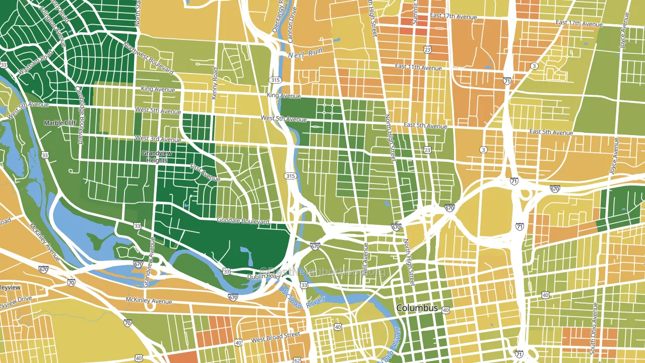 Harrison West, Columbus, OH block-group voter-turnout map