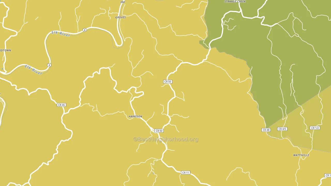 Harrison, WV block-group voter-turnout map