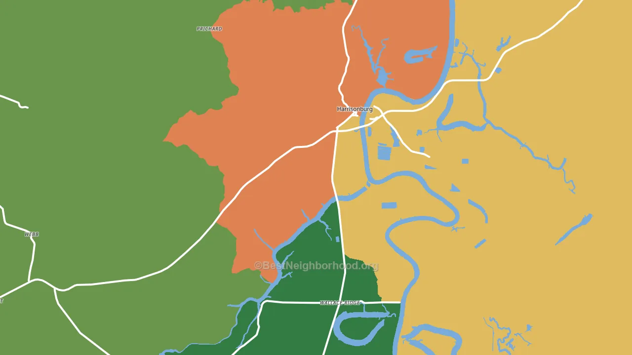 Harrisonburg, LA block-group voter-turnout map