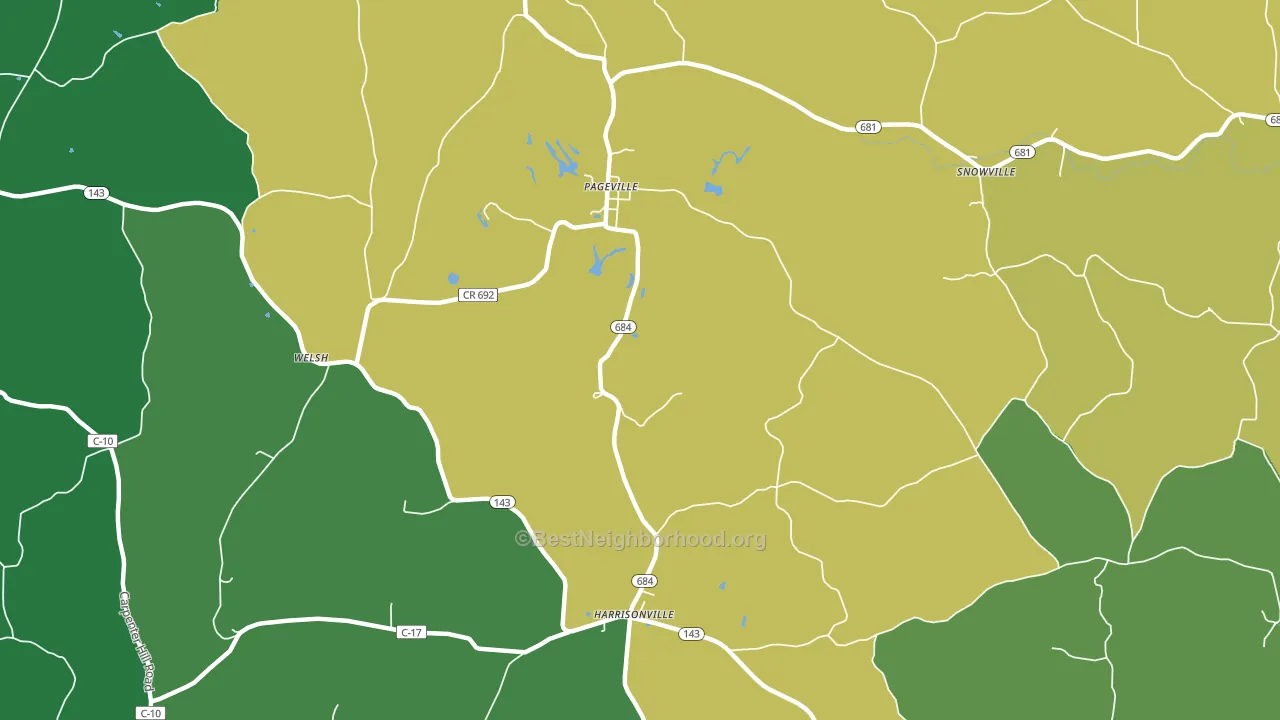 Harrisonville, OH block-group voter-turnout map