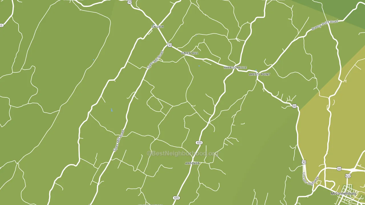 Harrisonville, PA block-group voter-turnout map
