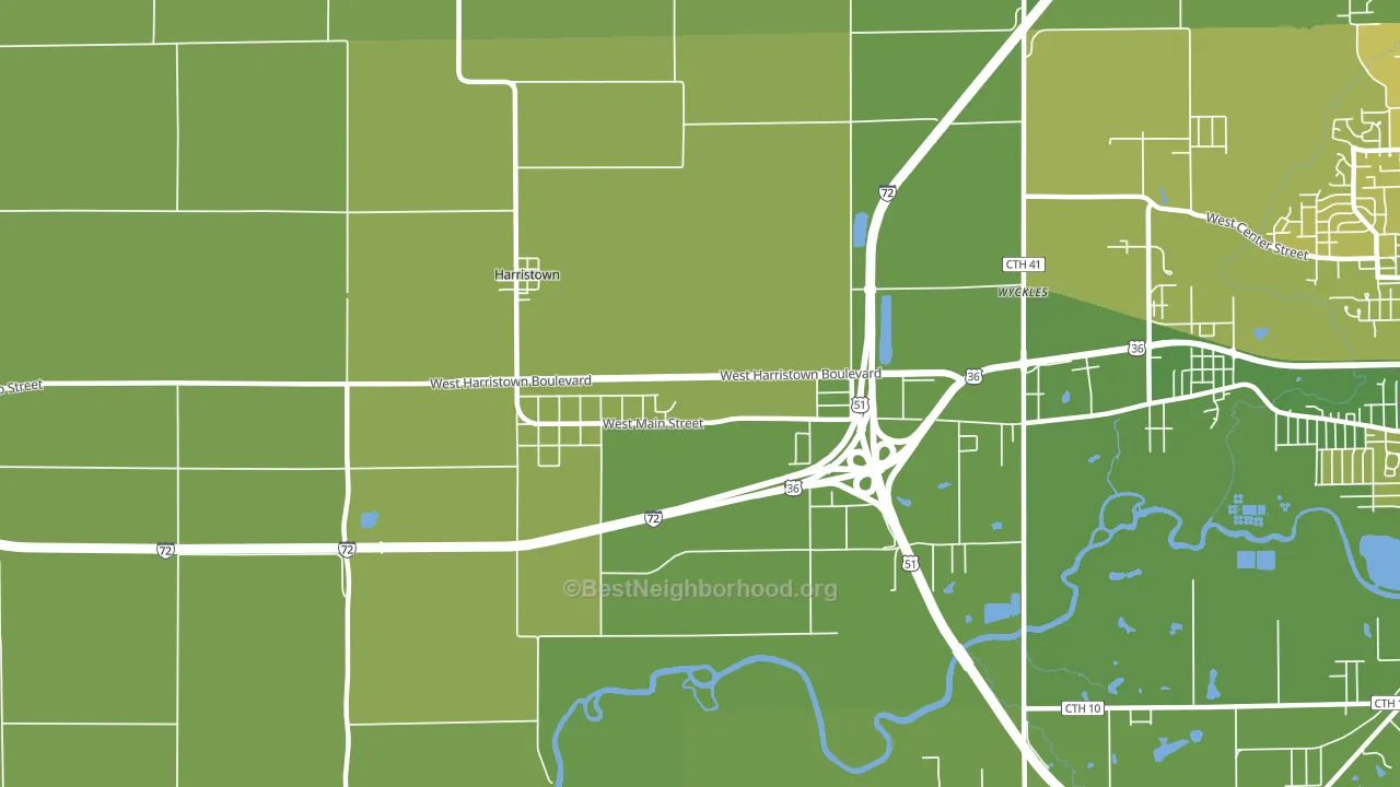 Harristown, IL block-group voter-turnout map