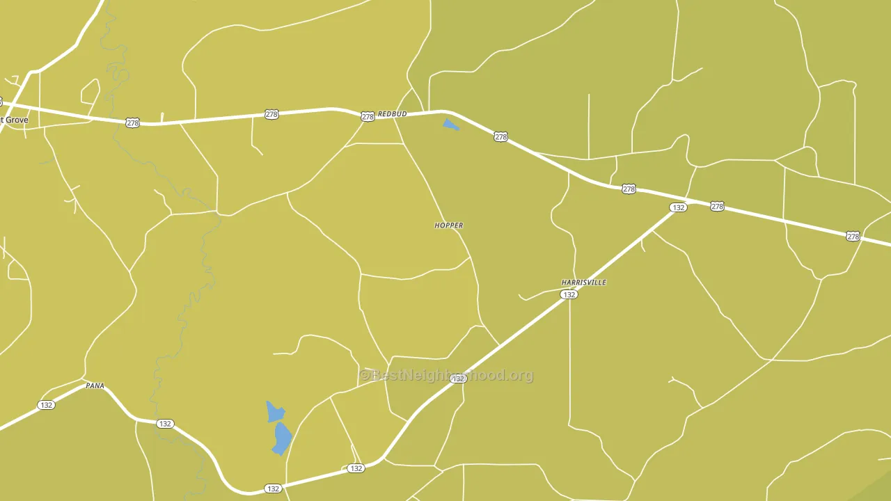 Harrisville, AL block-group voter-turnout map