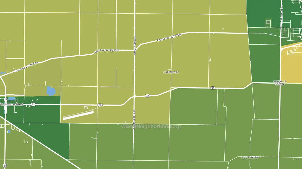 Harrisville, IN block-group voter-turnout map
