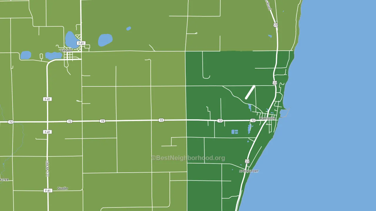 Harrisville, MI block-group voter-turnout map