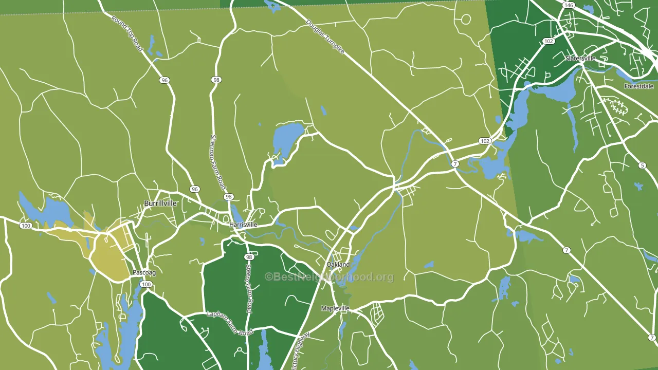 Harrisville, RI block-group voter-turnout map