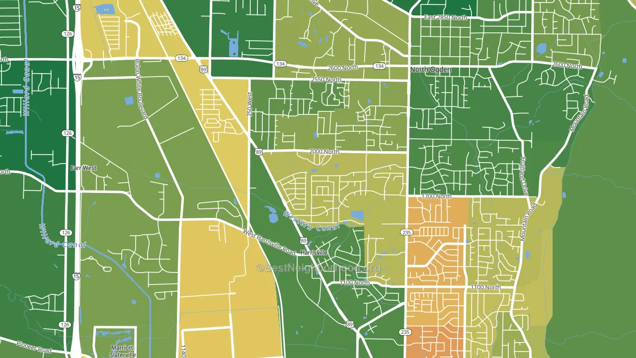 Harrisville, UT block-group voter-turnout map