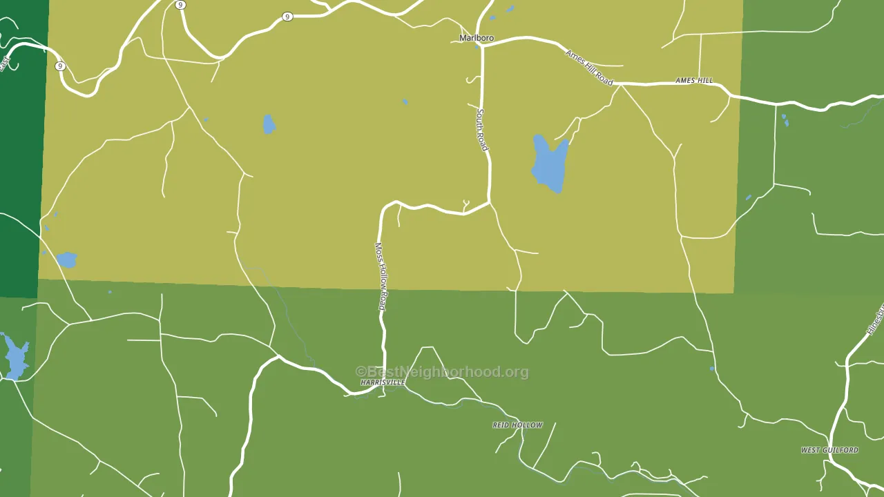 Harrisville, VT block-group voter-turnout map