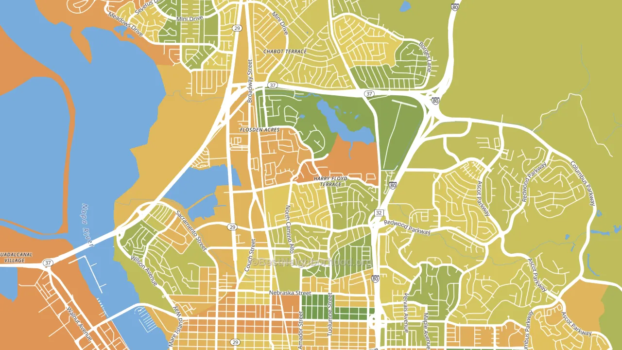 Harry Floyd Terrace, Vallejo, CA block-group voter-turnout map