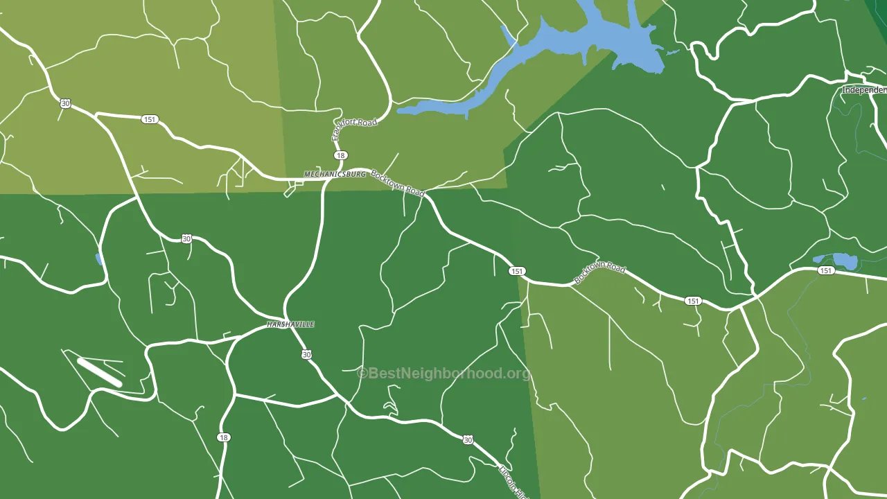 Harshaville, PA block-group voter-turnout map