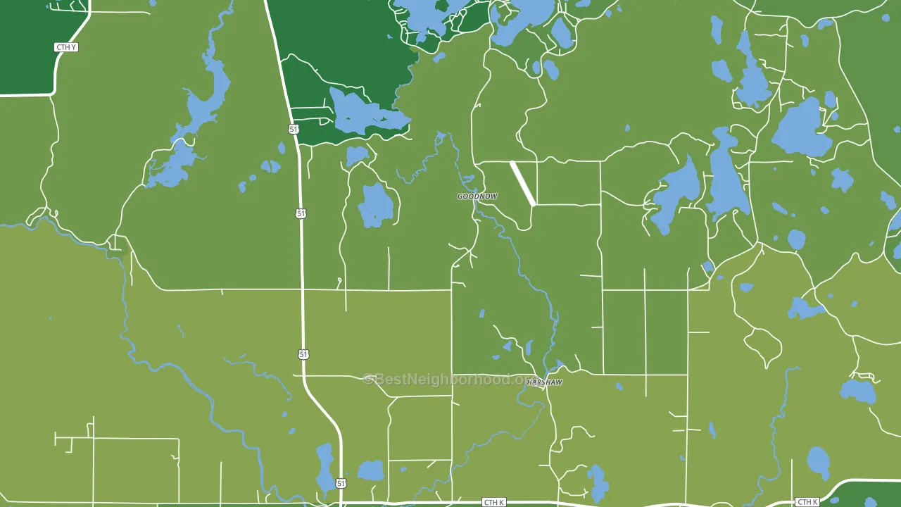 Harshaw, WI block-group voter-turnout map
