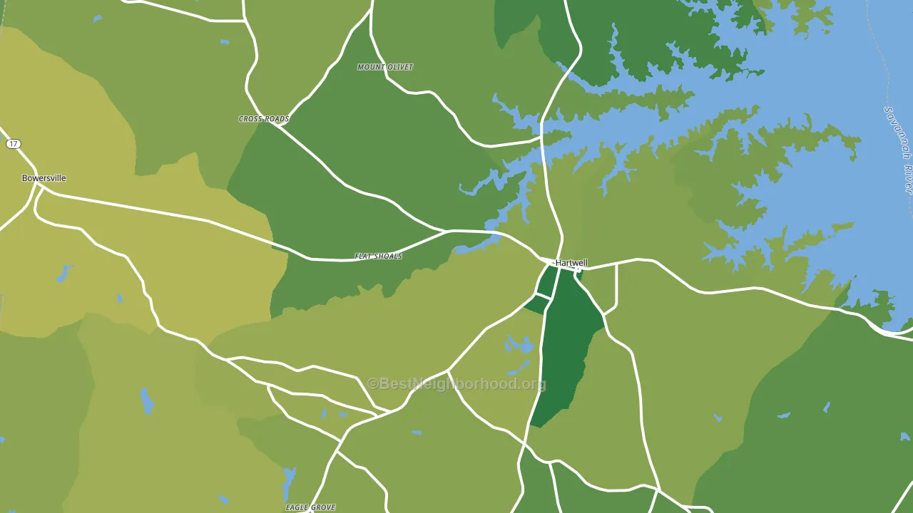 Hart County, GA block-group voter-turnout map