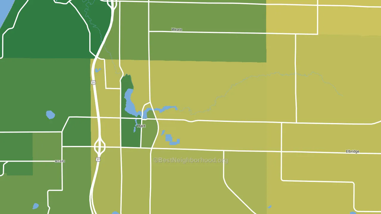 Hart, MI block-group voter-turnout map