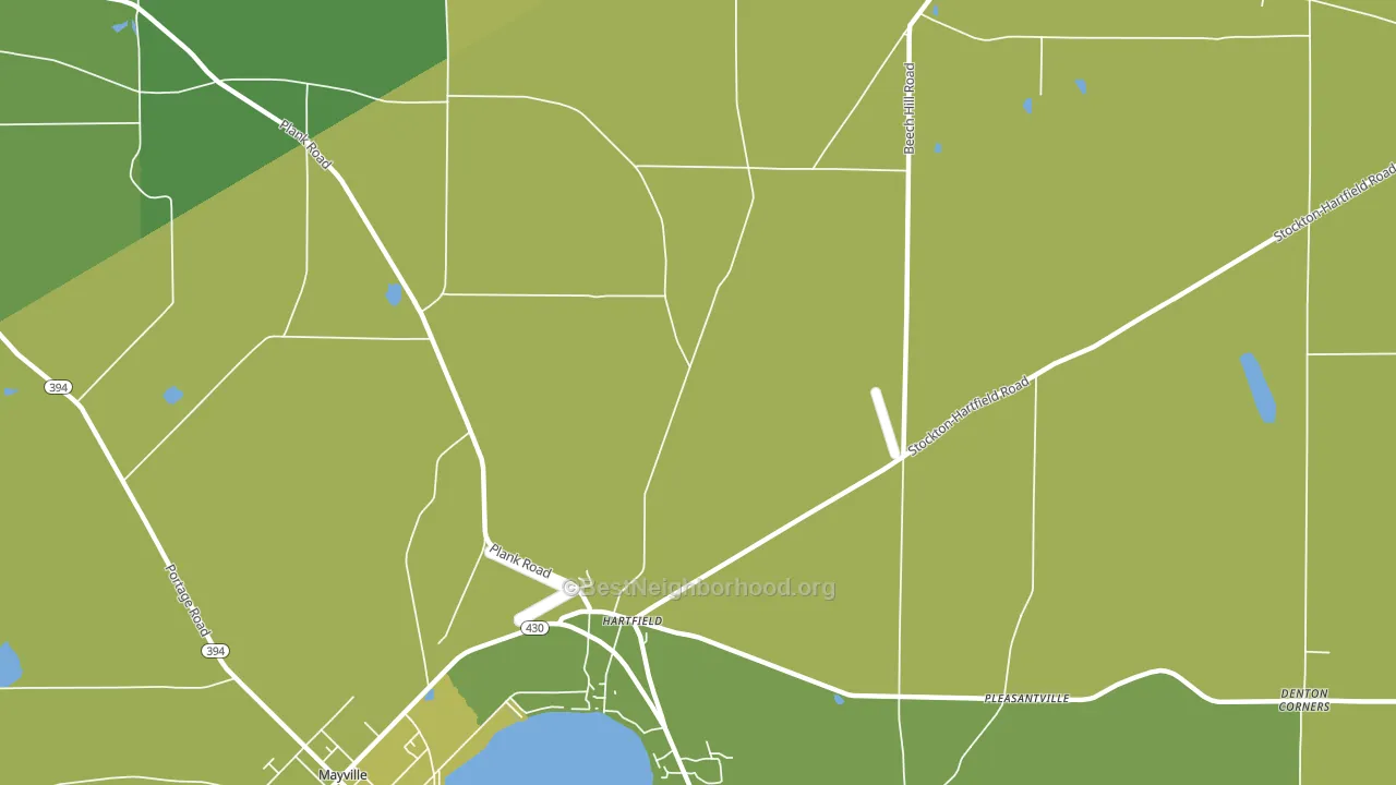 Hartfield, NY block-group voter-turnout map