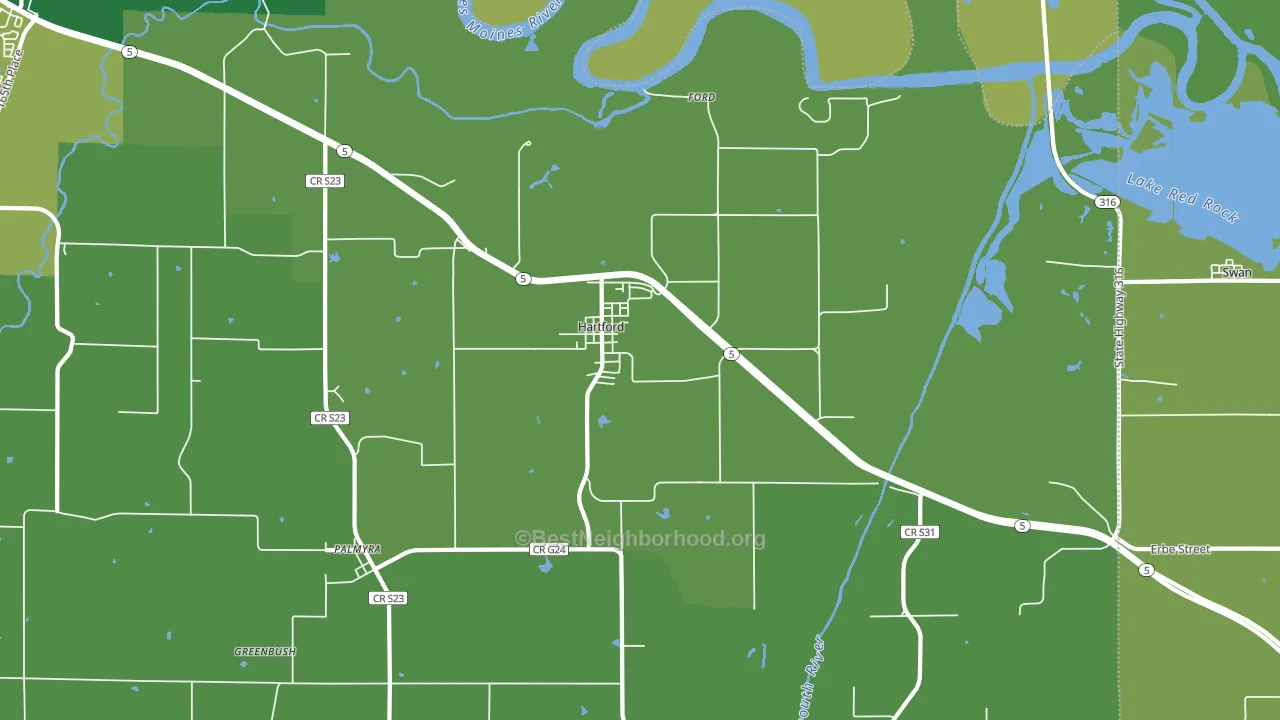 Hartford, IA block-group voter-turnout map