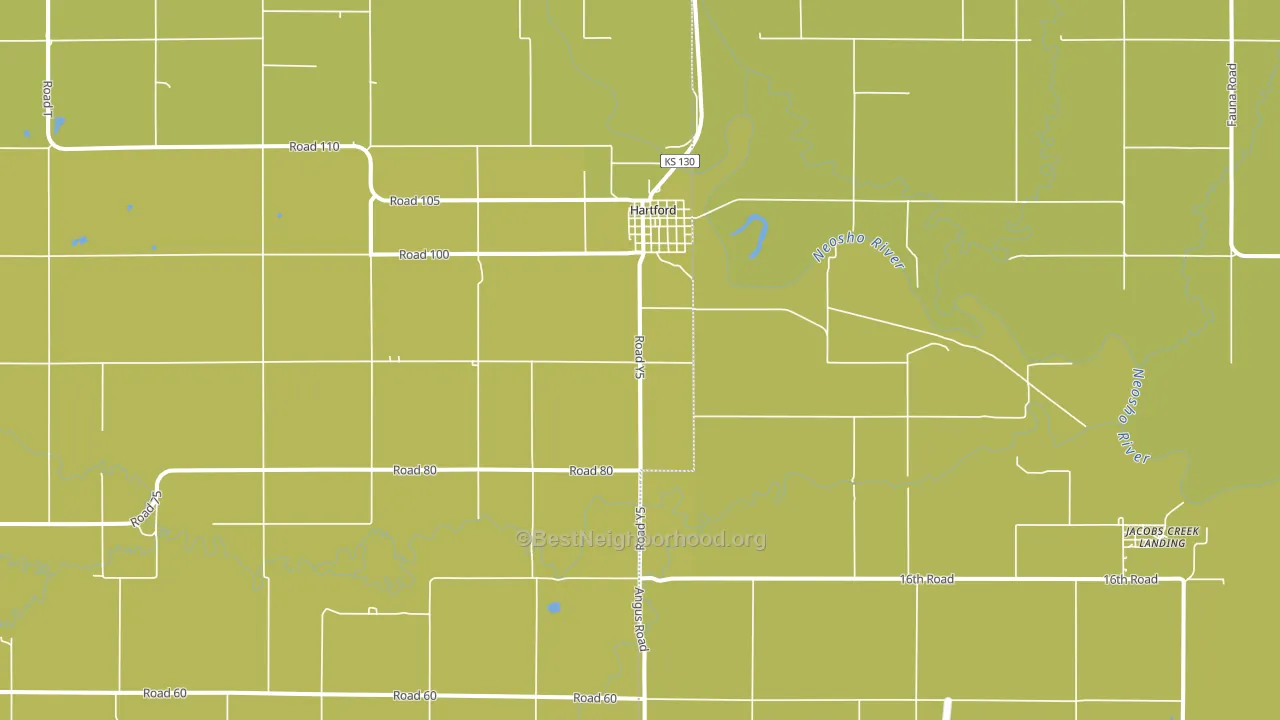Hartford, KS block-group voter-turnout map