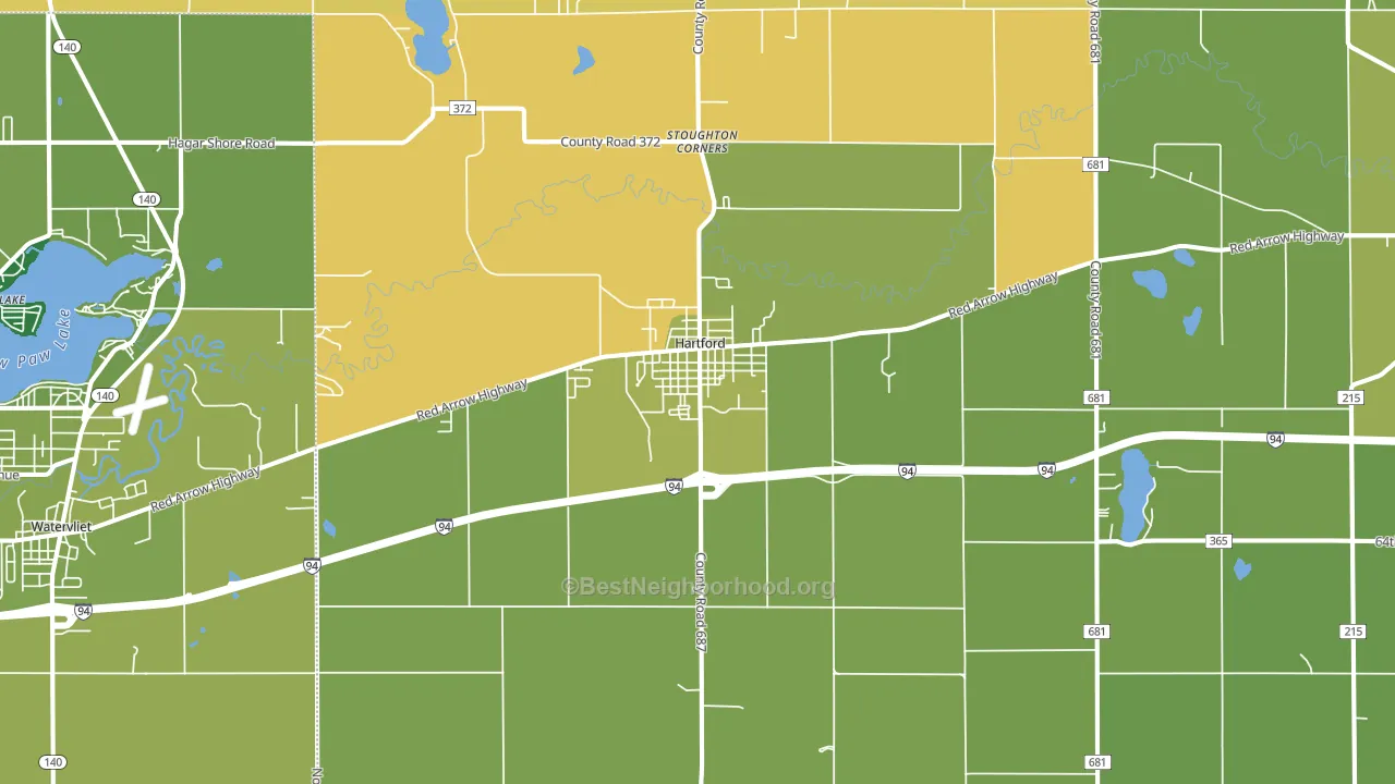 Hartford, MI block-group voter-turnout map