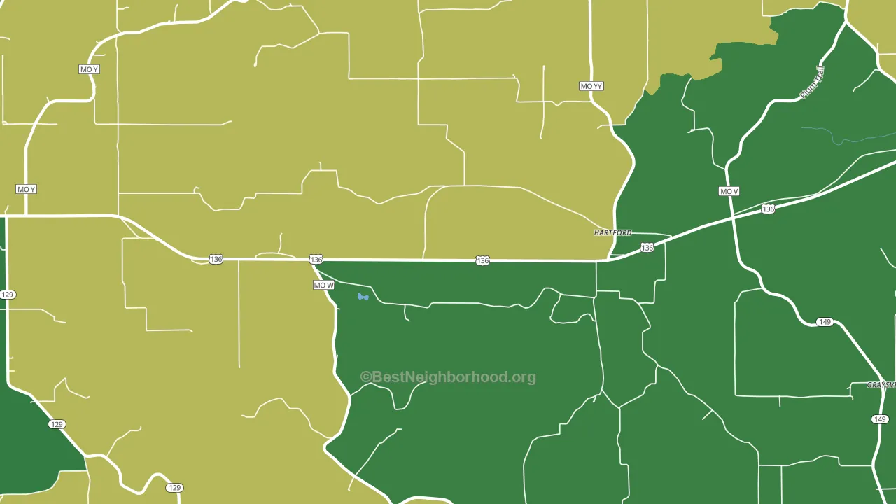 Hartford, MO block-group voter-turnout map