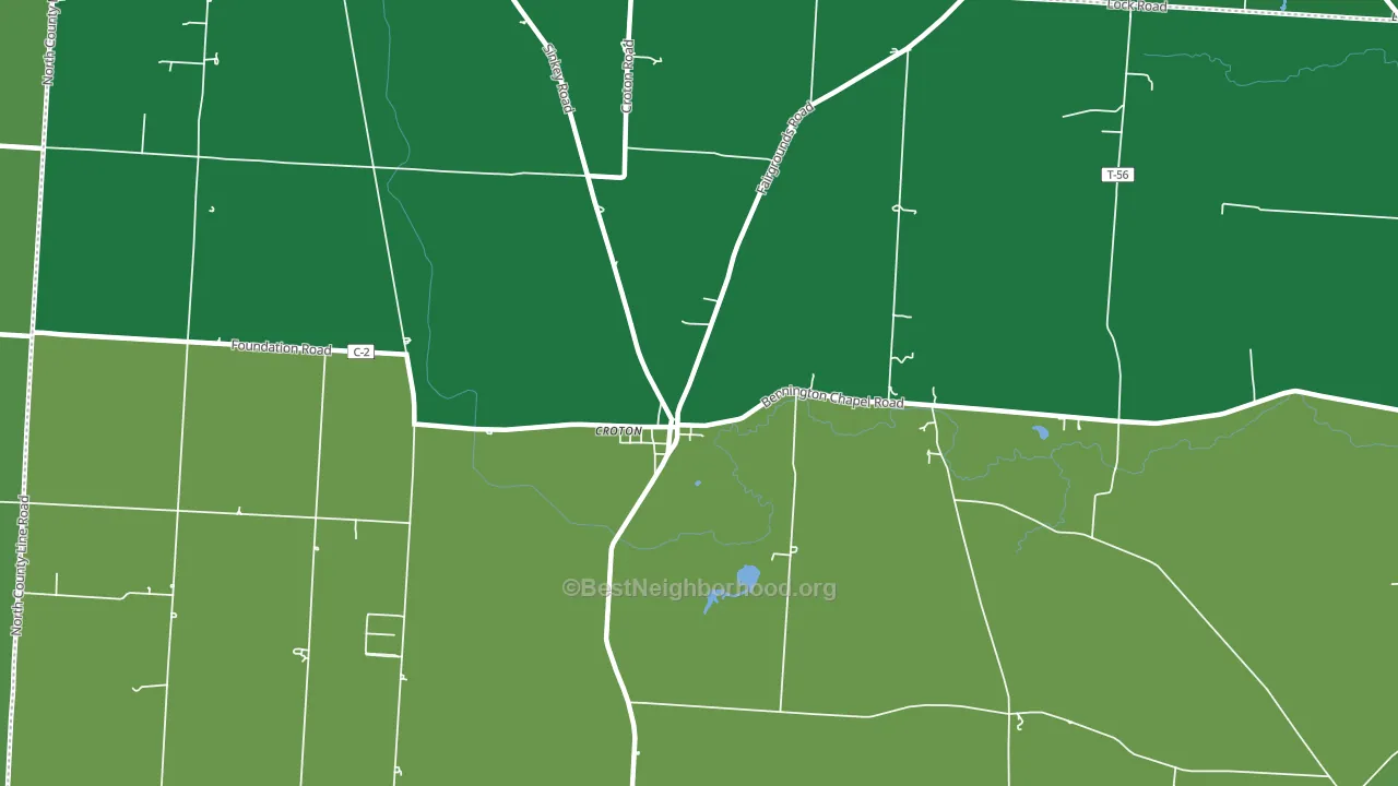 Hartford, OH block-group voter-turnout map