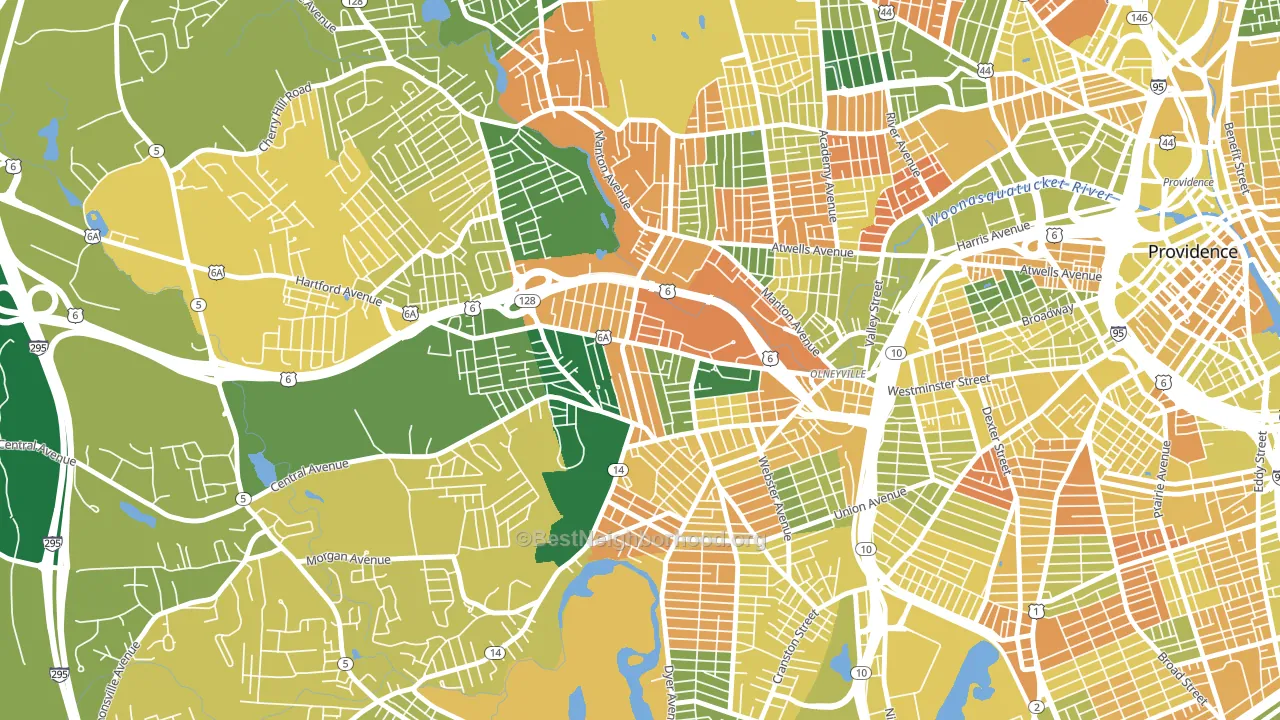 Hartford, Providence, RI block-group voter-turnout map