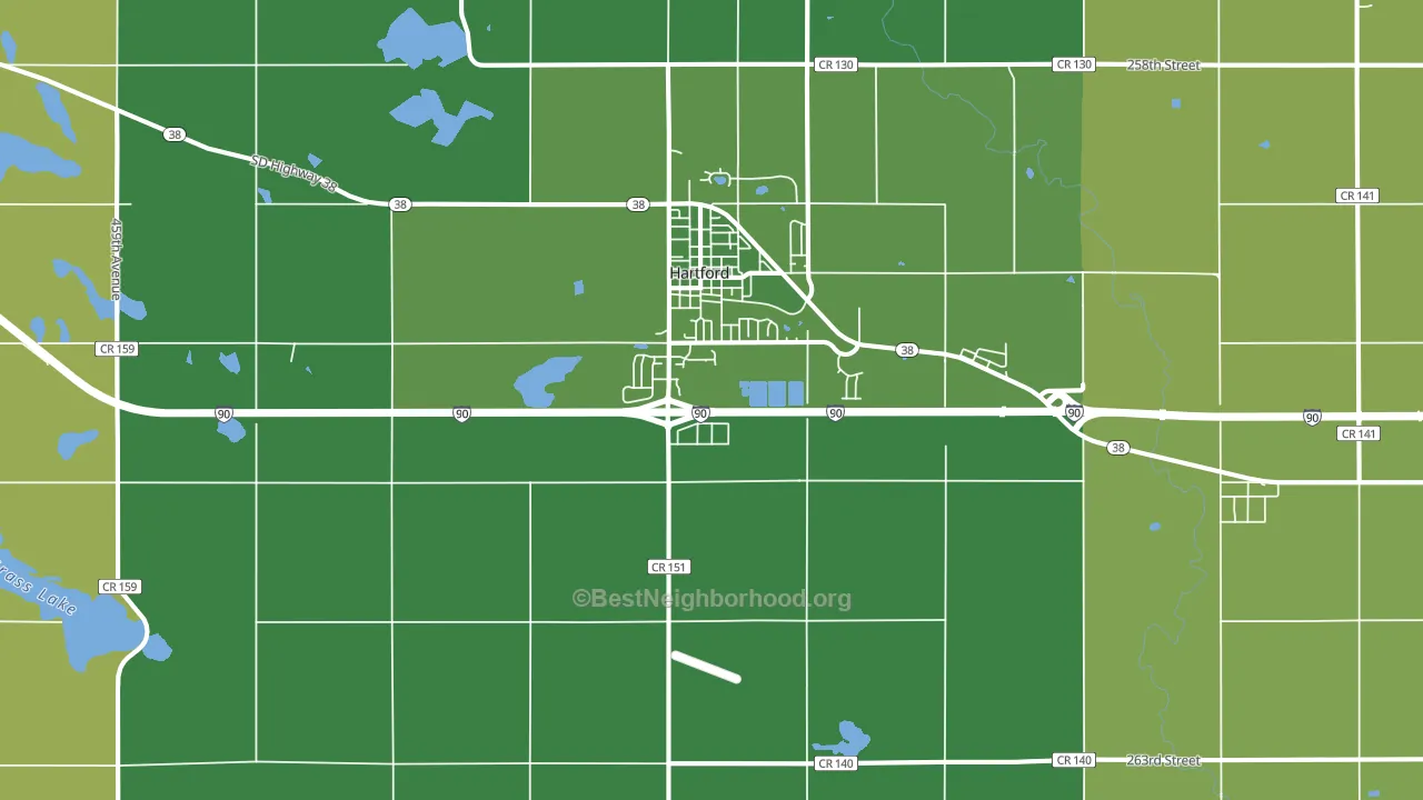 Hartford, SD block-group voter-turnout map