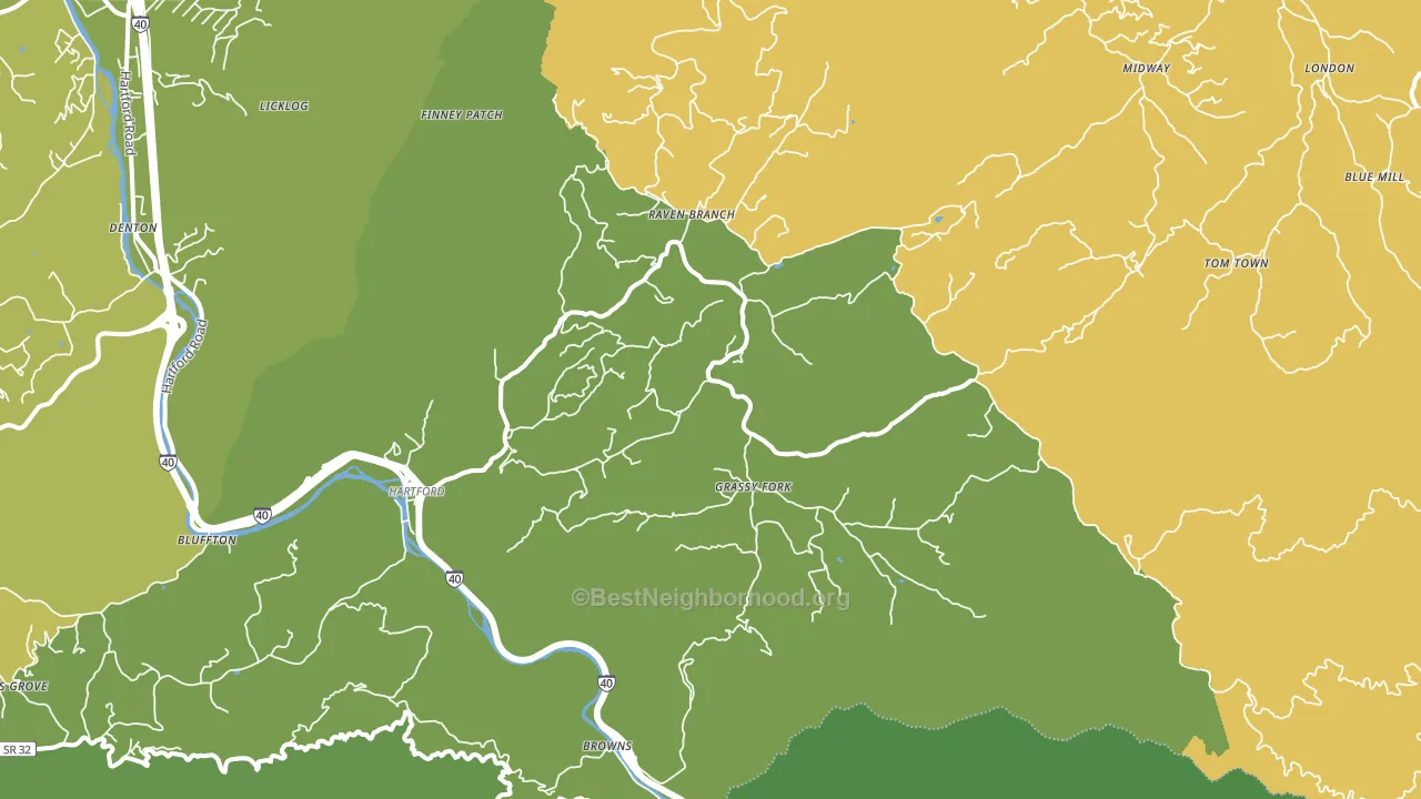 Hartford, TN block-group voter-turnout map