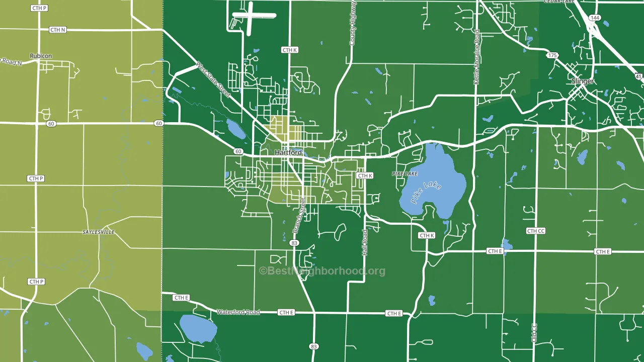 Hartford, WI block-group voter-turnout map