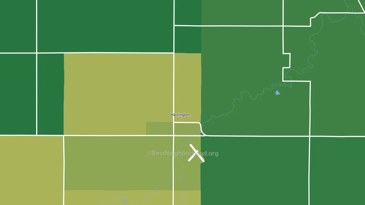 Hartington, NE block-group voter-turnout map