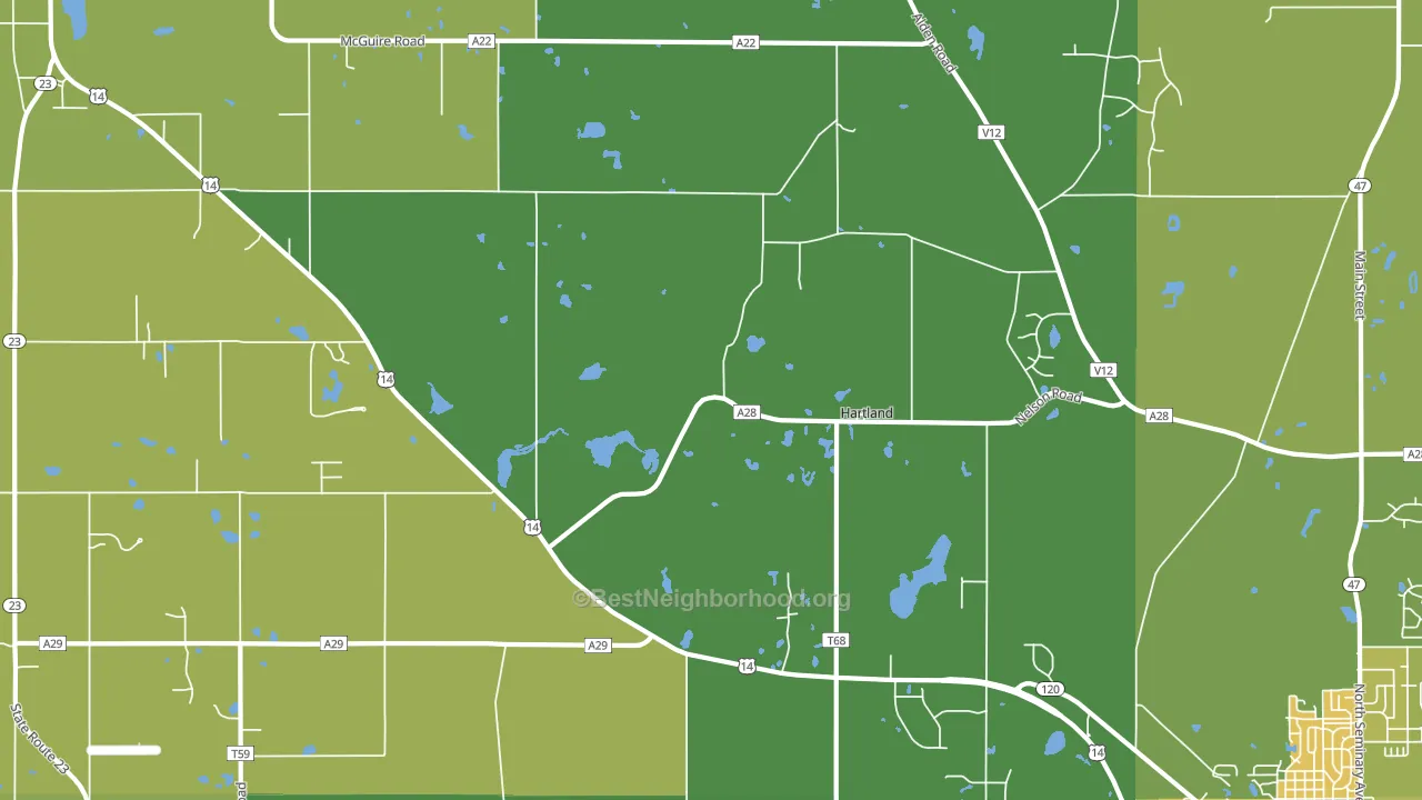 Hartland, IL block-group voter-turnout map