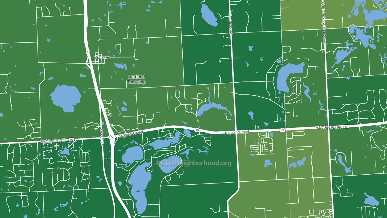 Hartland, MI block-group voter-turnout map