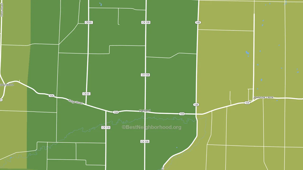 Hartland, NY block-group voter-turnout map