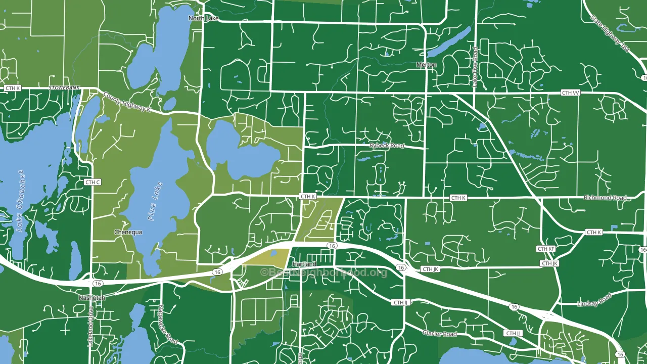 Hartland, WI block-group voter-turnout map