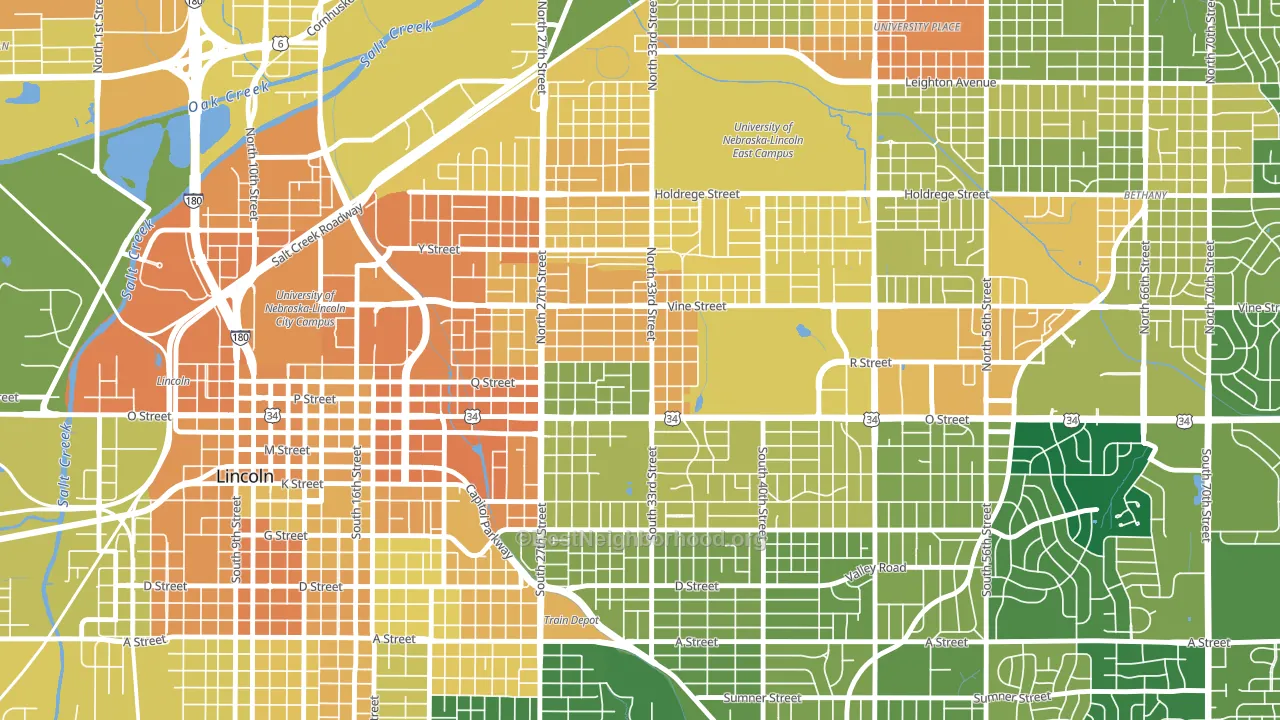 Hartley, Lincoln, NE block-group voter-turnout map