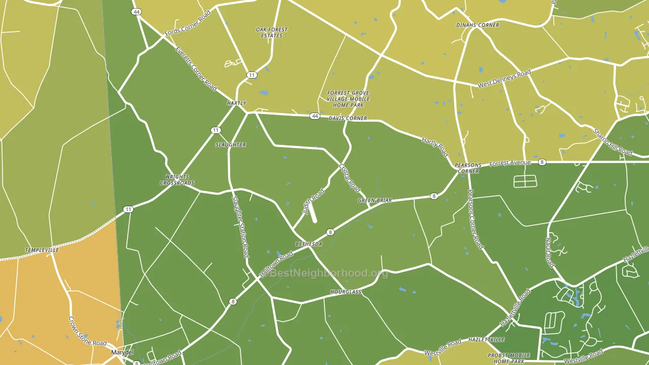 Hartly, DE block-group voter-turnout map