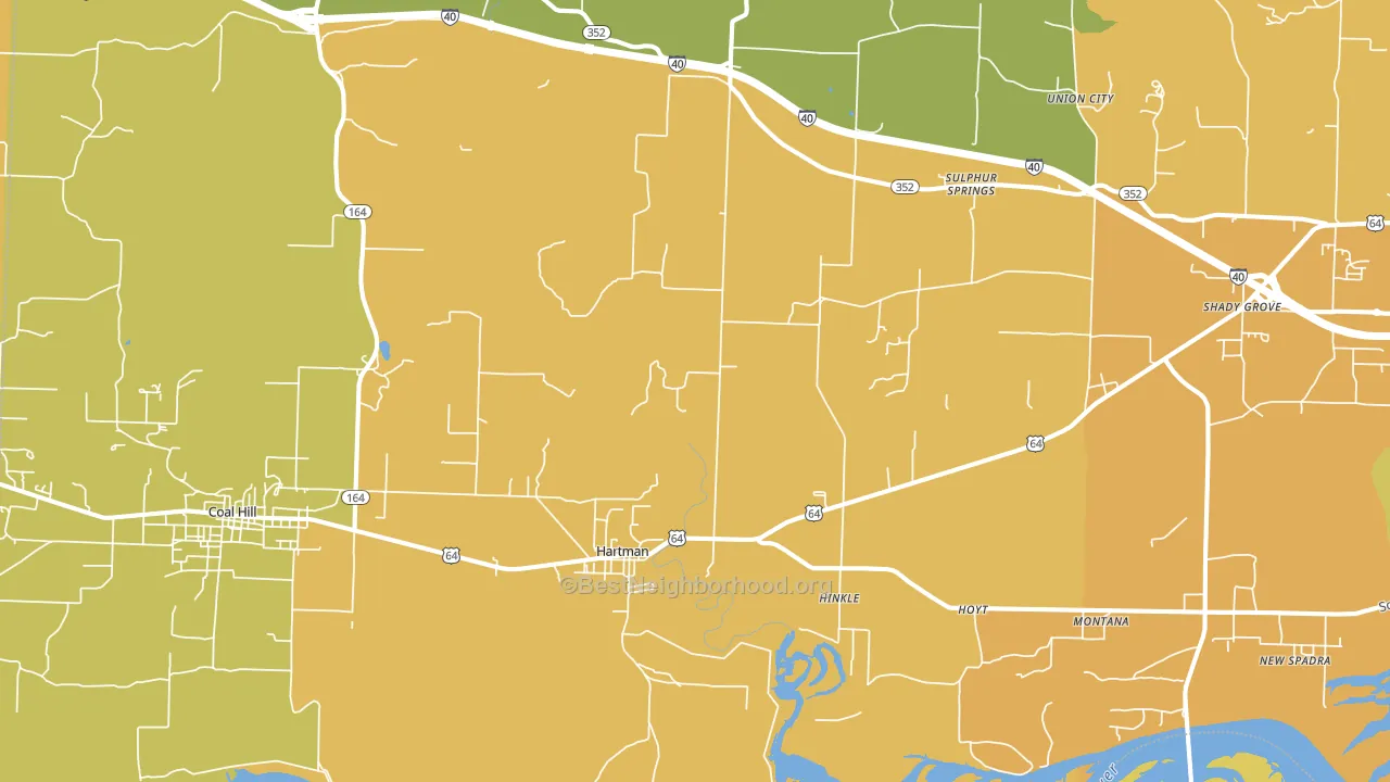 Hartman, AR block-group voter-turnout map