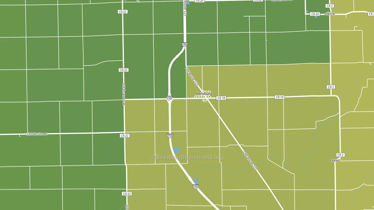 Hartsburg, IL block-group voter-turnout map